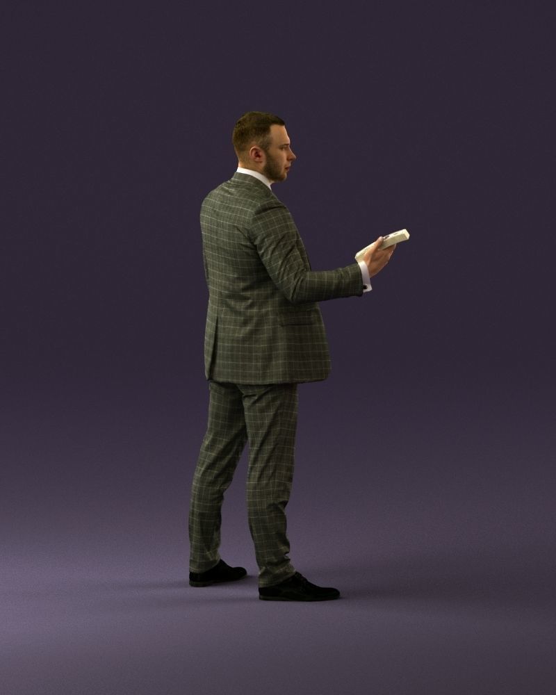 001056 businessman in darkgray suit money in hand 3D Print Ready 3D print model_16