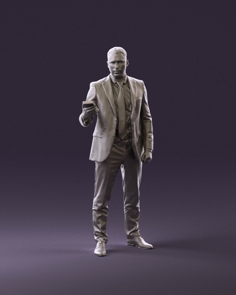001056 businessman in darkgray suit money in hand 3D Print Ready 3D print model_8