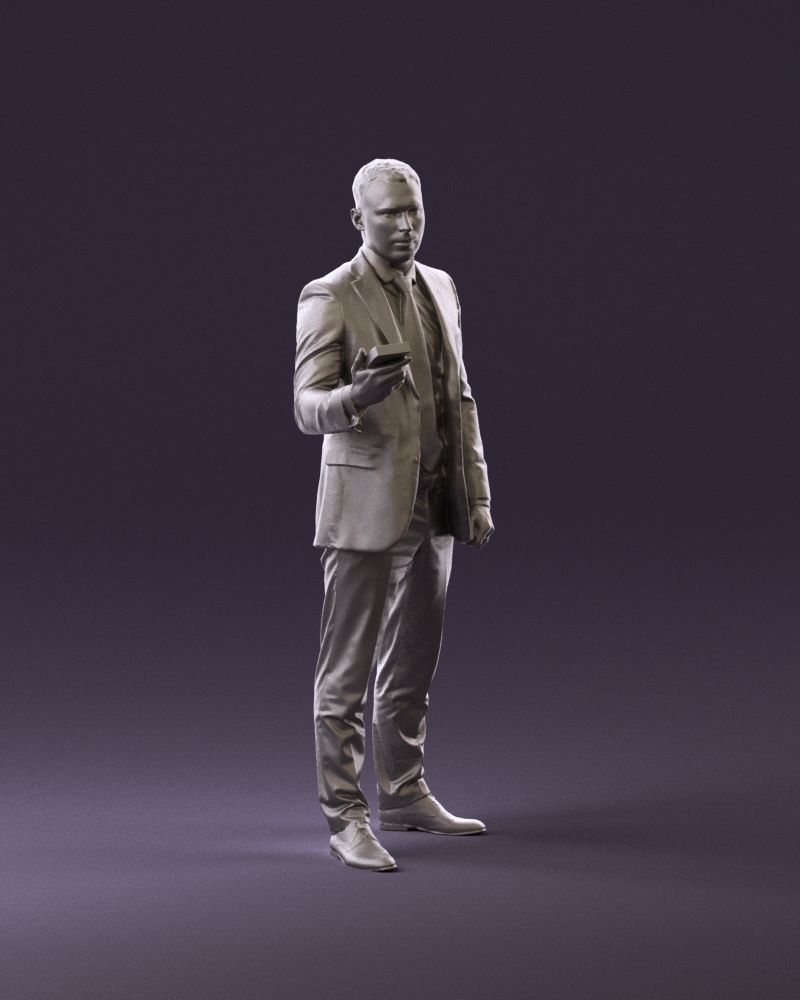 001056 businessman in darkgray suit money in hand 3D Print Ready 3D print model_1