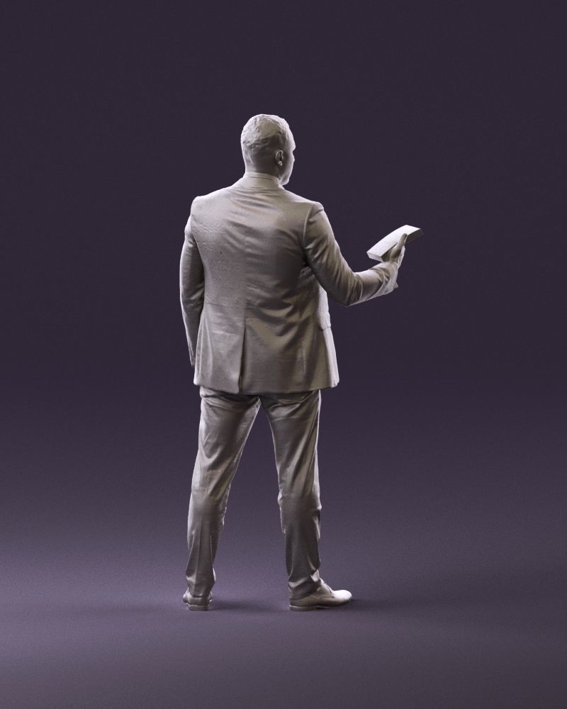 001056 businessman in darkgray suit money in hand 3D Print Ready 3D print model_4