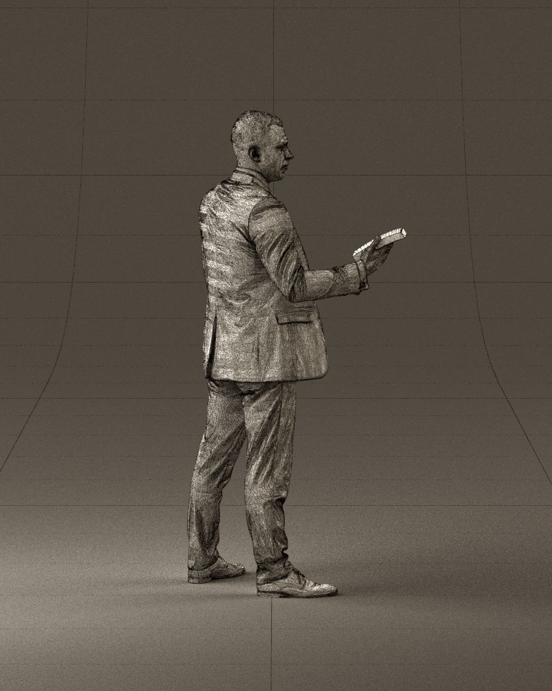 001056 businessman in darkgray suit money in hand 3D Print Ready 3D print model_28