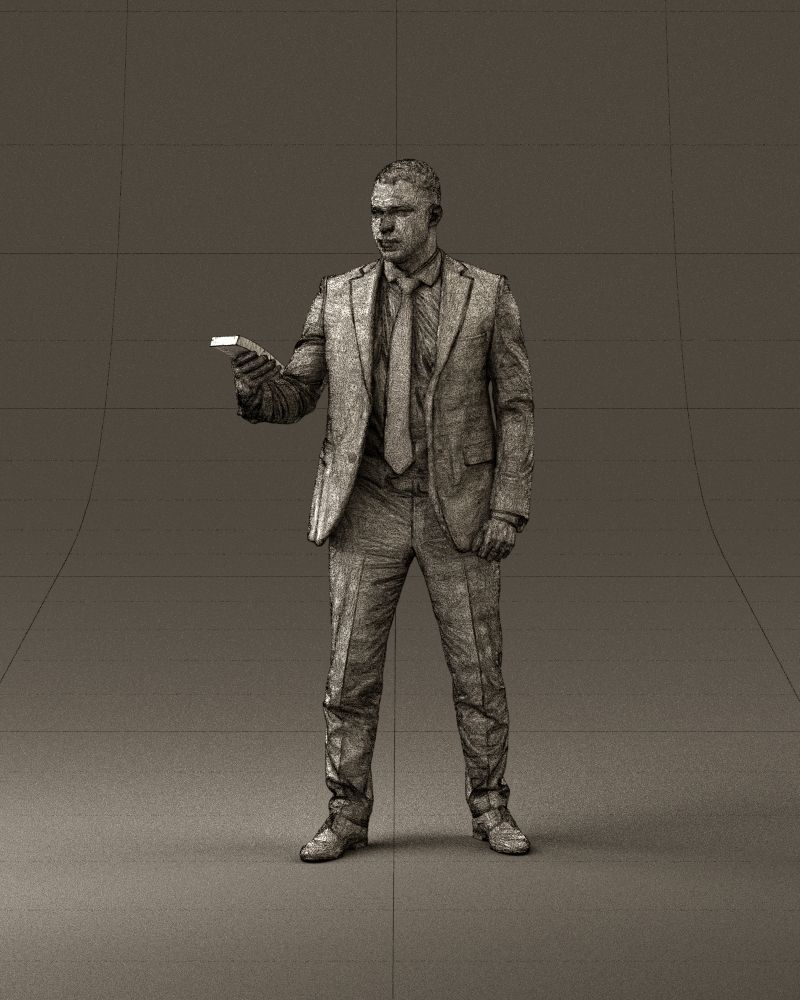 001056 businessman in darkgray suit money in hand 3D Print Ready 3D print model_34