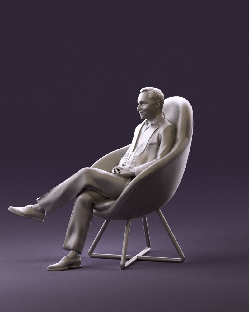 001058 man in suit seat in armchair 3D Print Ready 3D print model_9