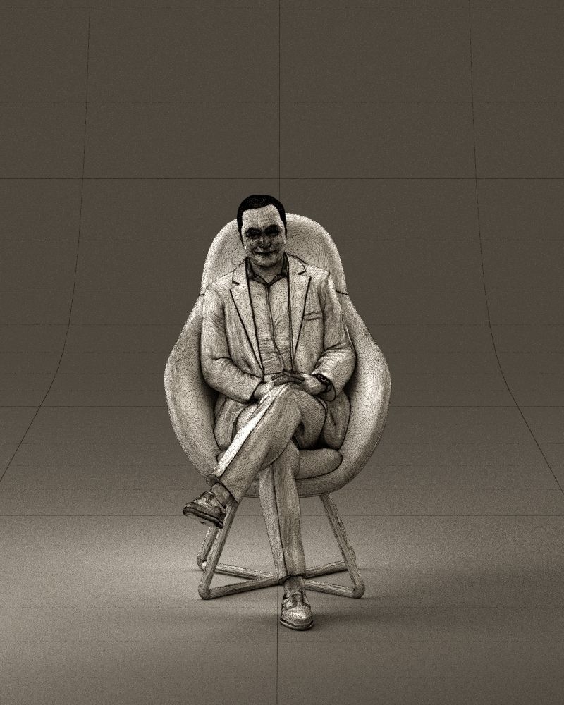 001058 man in suit seat in armchair 3D Print Ready 3D print model_25