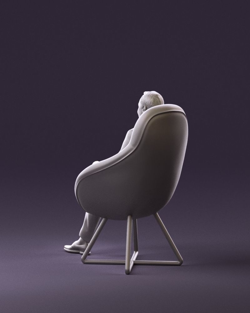 001058 man in suit seat in armchair 3D Print Ready 3D print model_7
