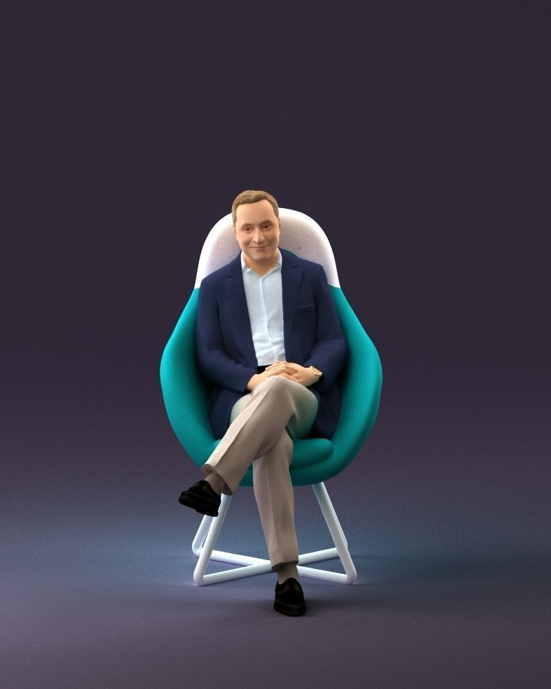 001058 man in suit seat in armchair 3D Print Ready 3D print model_13