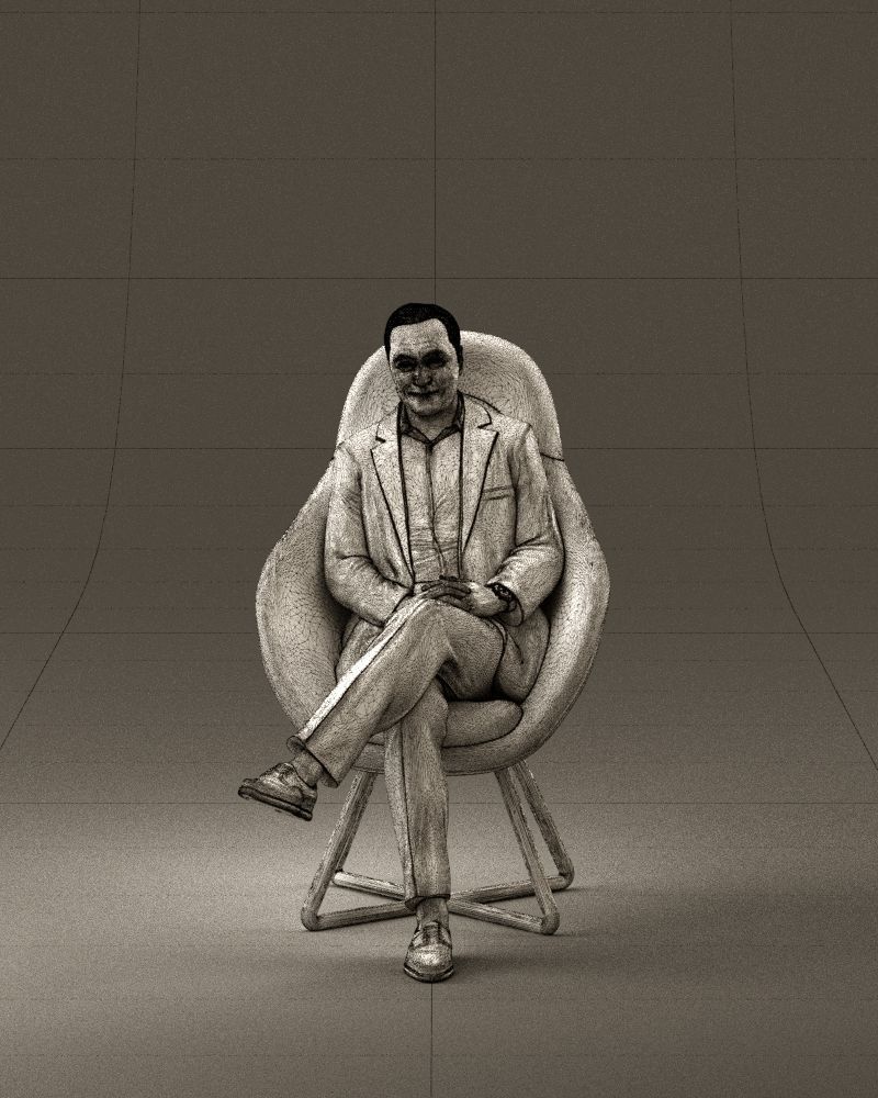 001058 man in suit seat in armchair 3D Print Ready 3D print model_24