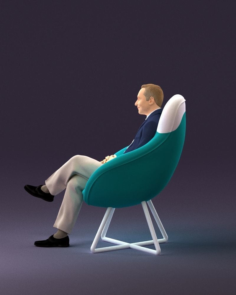 001058 man in suit seat in armchair 3D Print Ready 3D print model_20