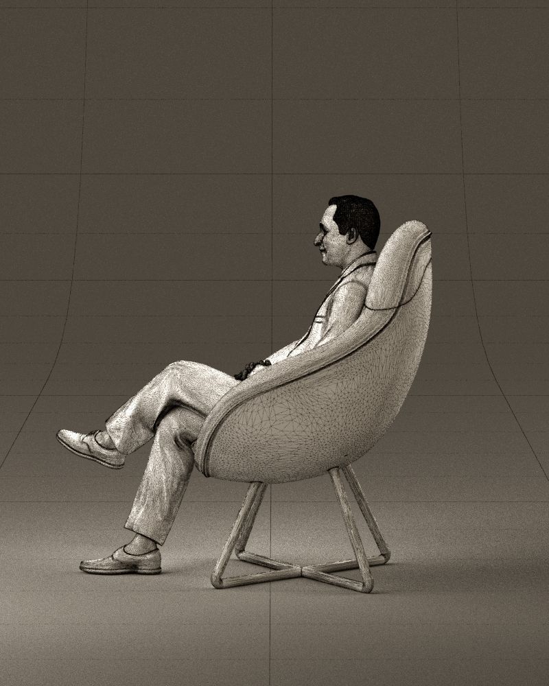 001058 man in suit seat in armchair 3D Print Ready 3D print model_32