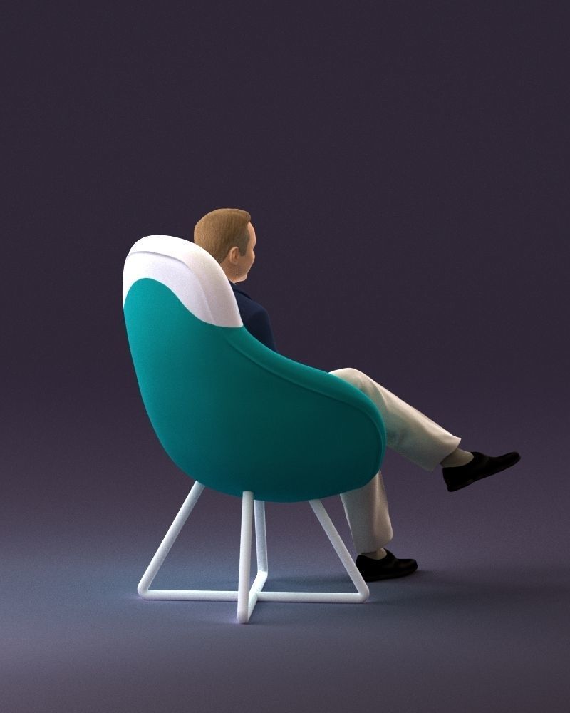 001058 man in suit seat in armchair 3D Print Ready 3D print model_17