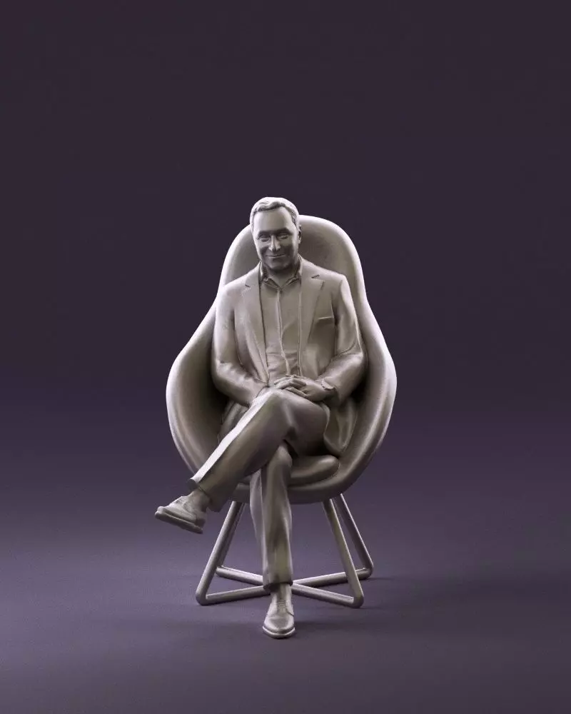 001058 man in suit seat in armchair 3D Print Ready 3D print model_0