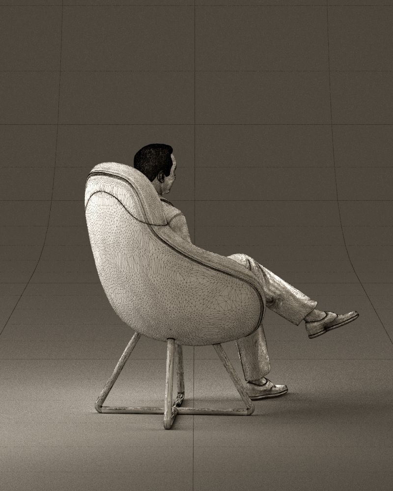 001058 man in suit seat in armchair 3D Print Ready 3D print model_29