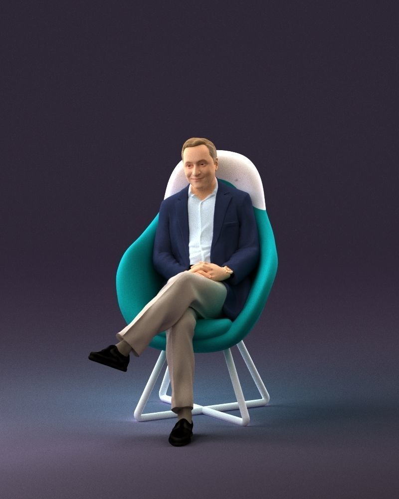 001058 man in suit seat in armchair 3D Print Ready 3D print model_23
