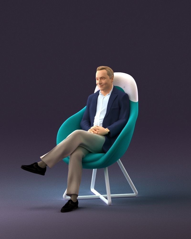 001058 man in suit seat in armchair 3D Print Ready 3D print model_22