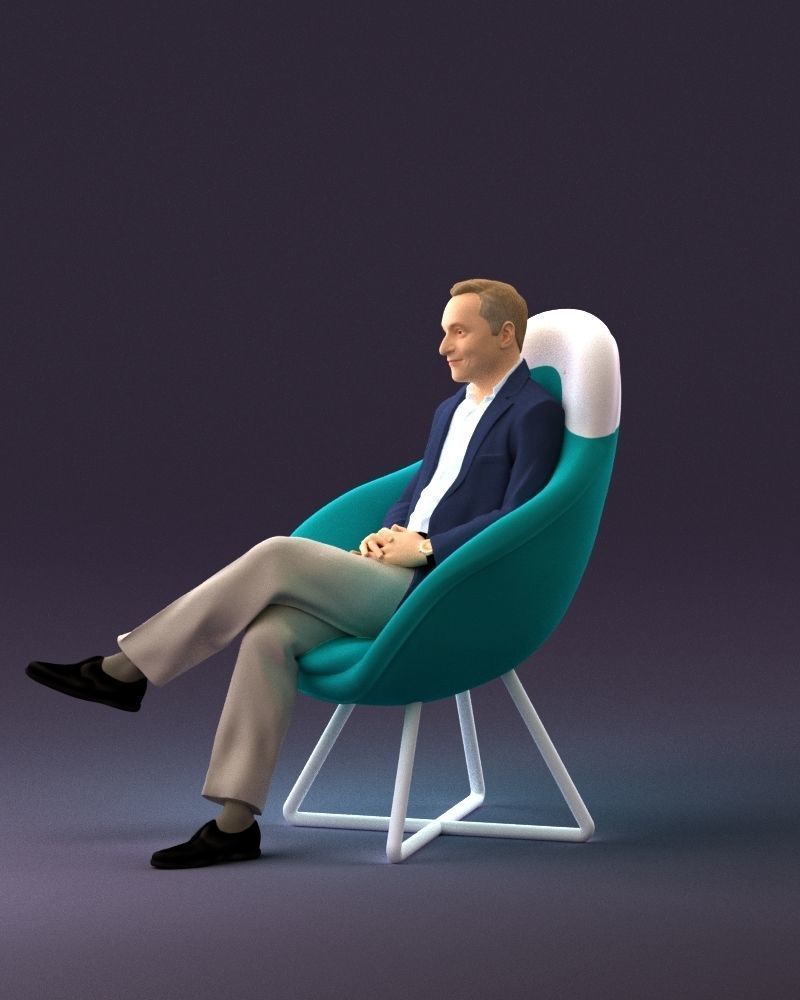 001058 man in suit seat in armchair 3D Print Ready 3D print model_21