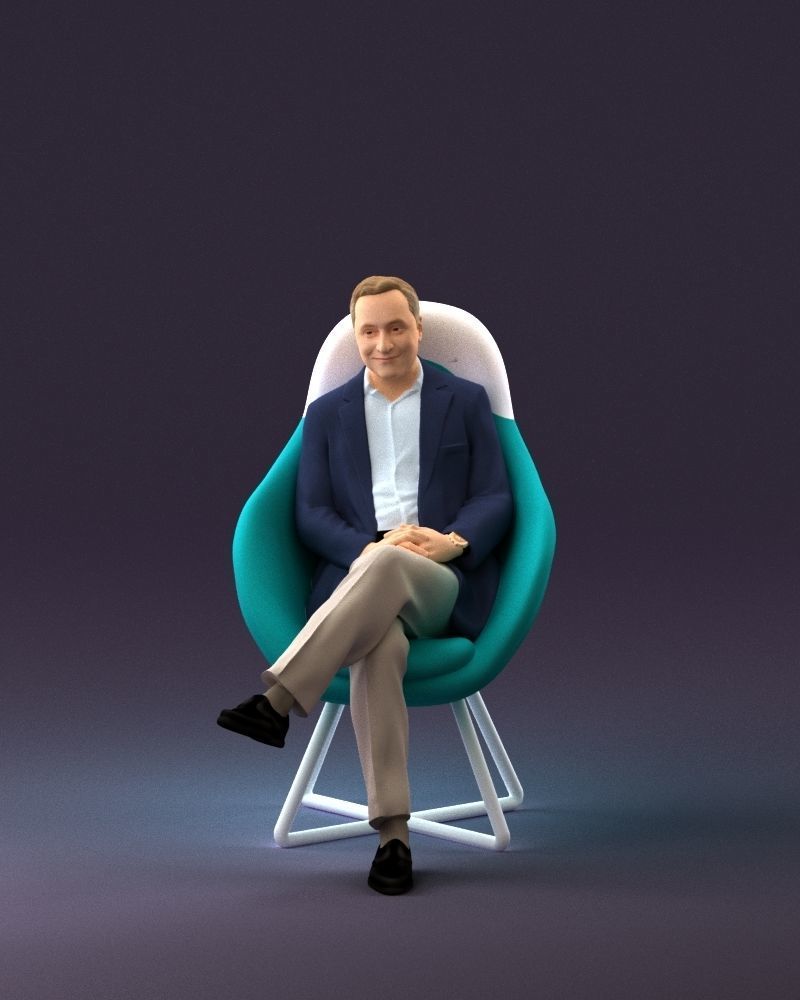 001058 man in suit seat in armchair 3D Print Ready 3D print model_12