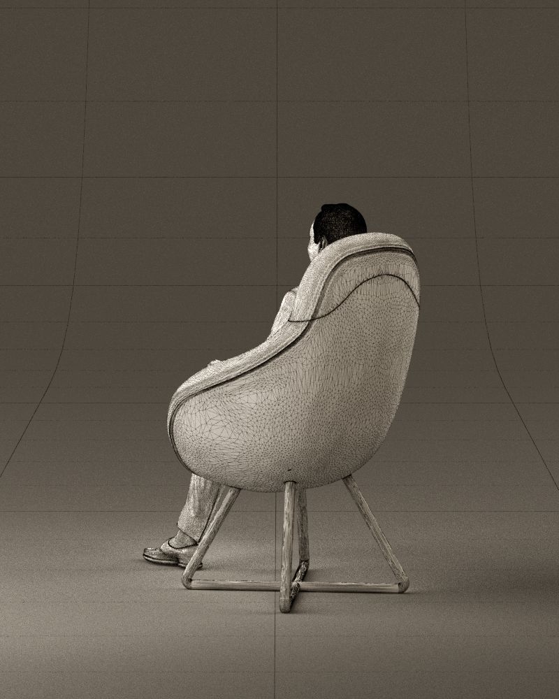 001058 man in suit seat in armchair 3D Print Ready 3D print model_31