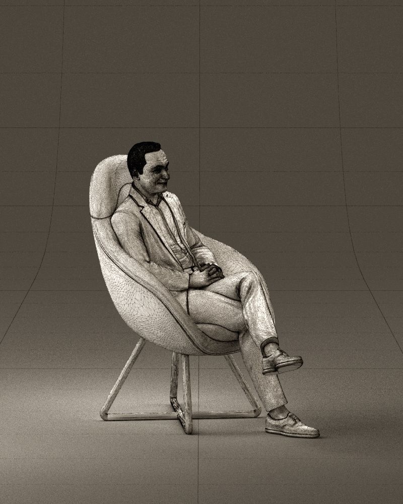 001058 man in suit seat in armchair 3D Print Ready 3D print model_27