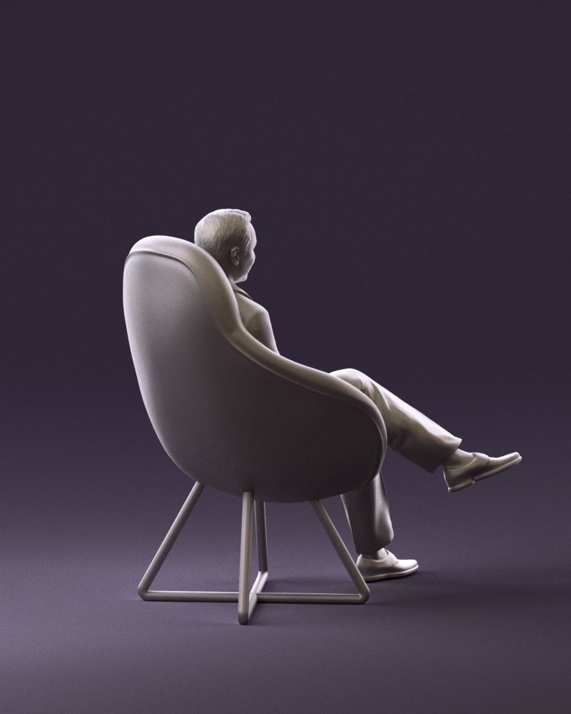 001058 man in suit seat in armchair 3D Print Ready 3D print model_5