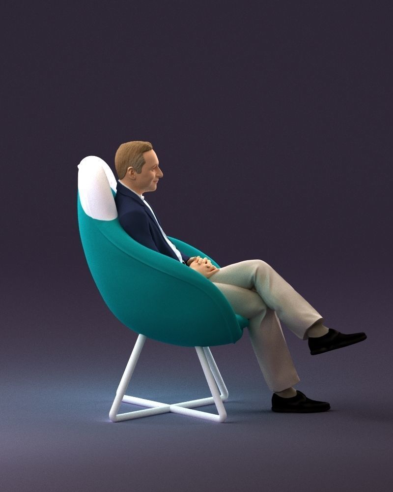 001058 man in suit seat in armchair 3D Print Ready 3D print model_16