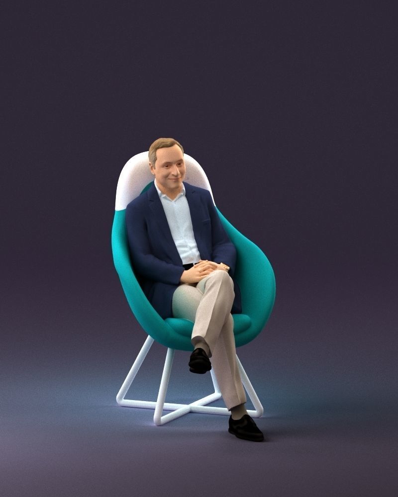 001058 man in suit seat in armchair 3D Print Ready 3D print model_14
