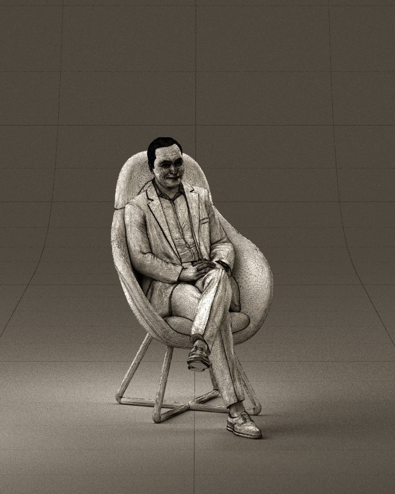001058 man in suit seat in armchair 3D Print Ready 3D print model_26
