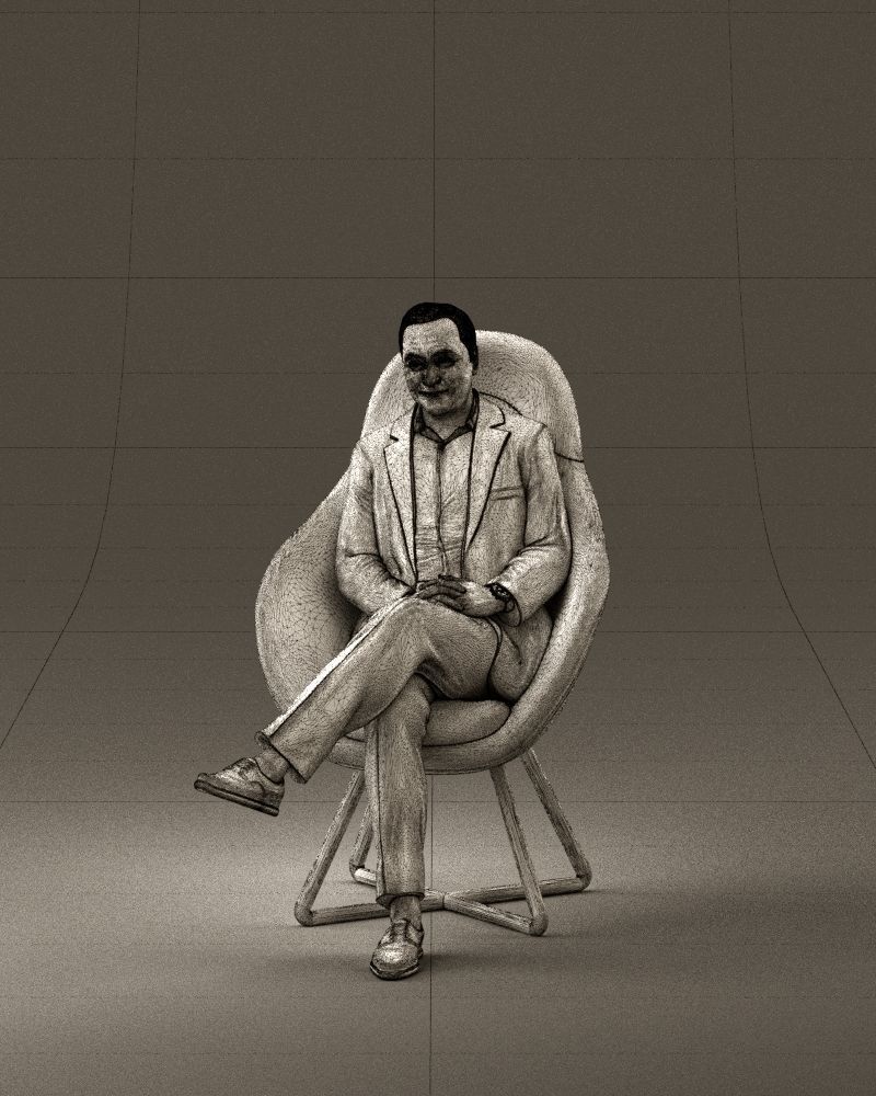 001058 man in suit seat in armchair 3D Print Ready 3D print model_35