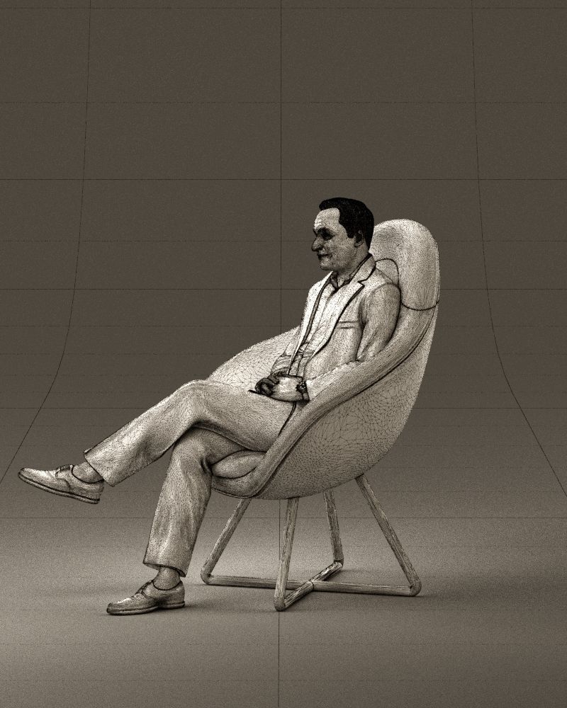 001058 man in suit seat in armchair 3D Print Ready 3D print model_33