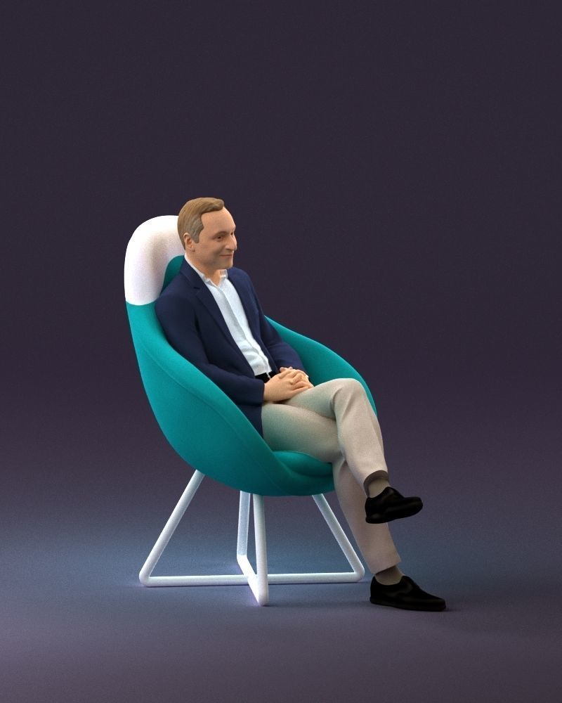 001058 man in suit seat in armchair 3D Print Ready 3D print model_15