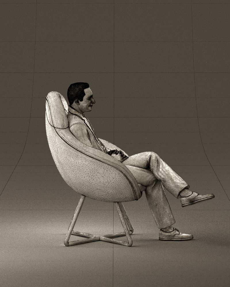 001058 man in suit seat in armchair 3D Print Ready 3D print model_28