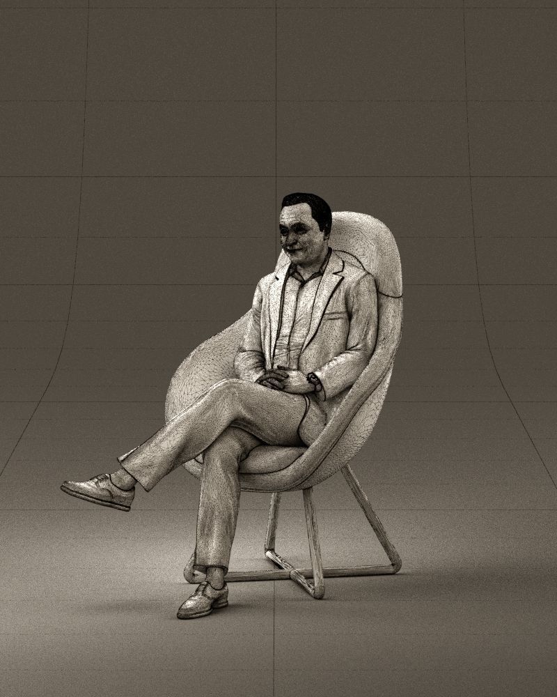 001058 man in suit seat in armchair 3D Print Ready 3D print model_34