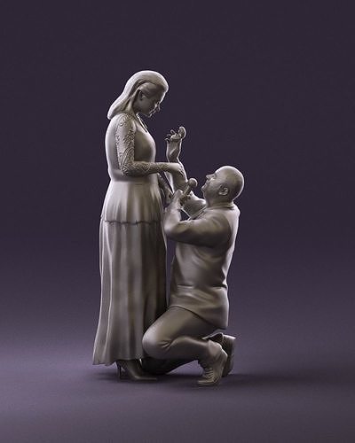 001059 man on knees making an offer of marriage 3D Print Ready 3D print model