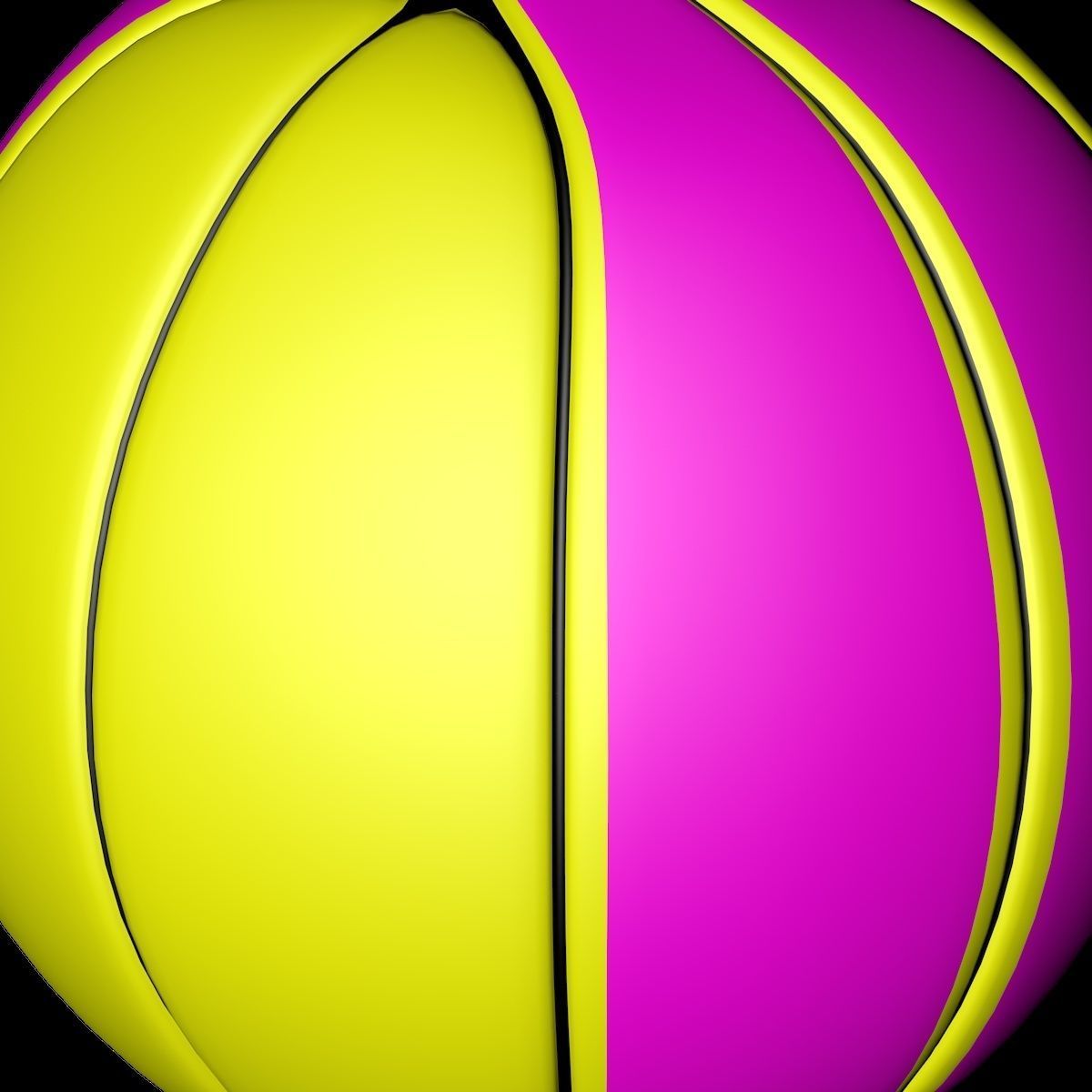 Basketball Pink n Yellow 3D model_3