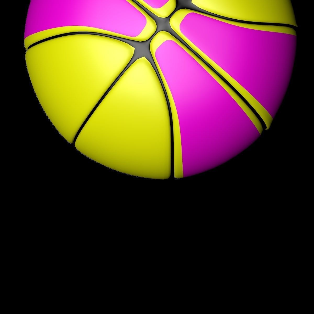 Basketball Pink n Yellow 3D model_16