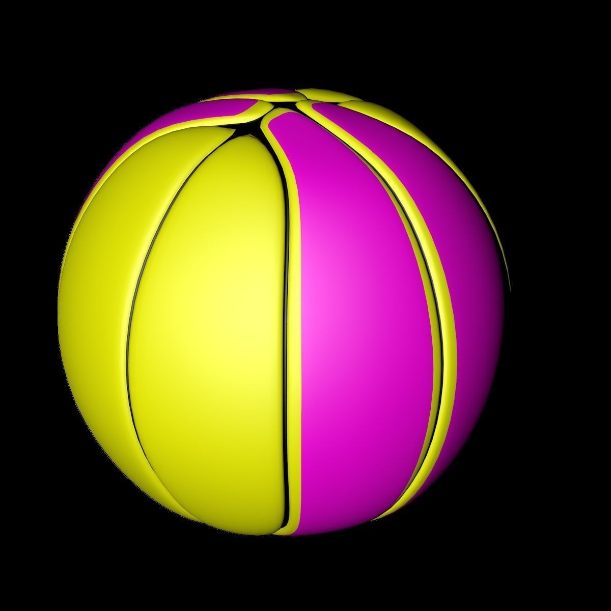 Basketball Pink n Yellow 3D model_6