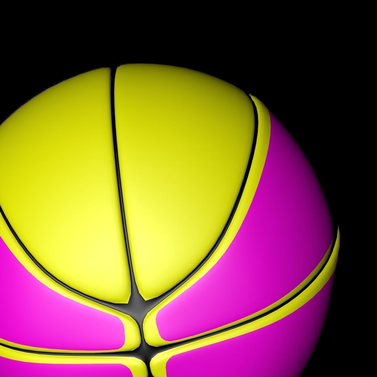 Basketball Pink n Yellow 3D model_15