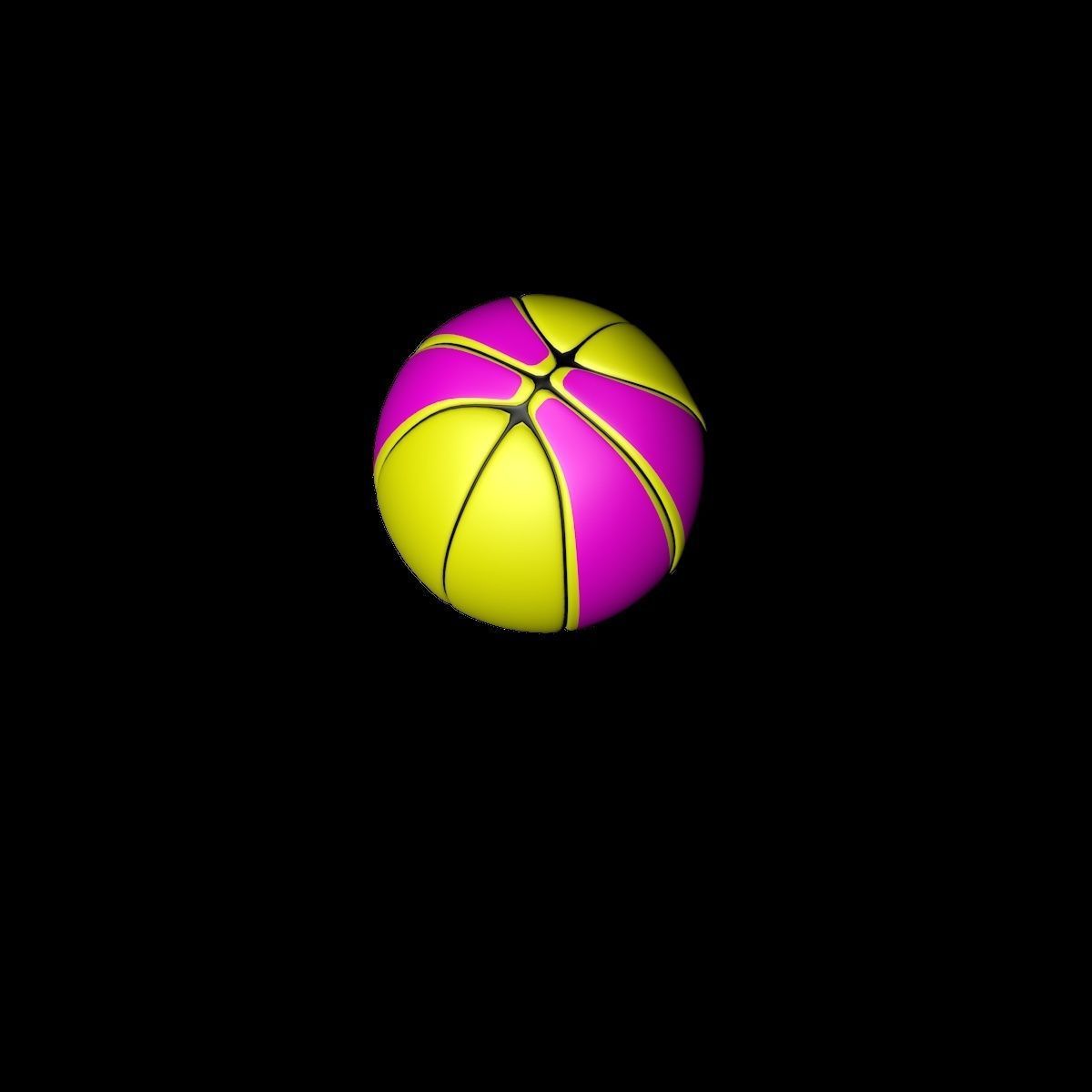 Basketball Pink n Yellow 3D model_7