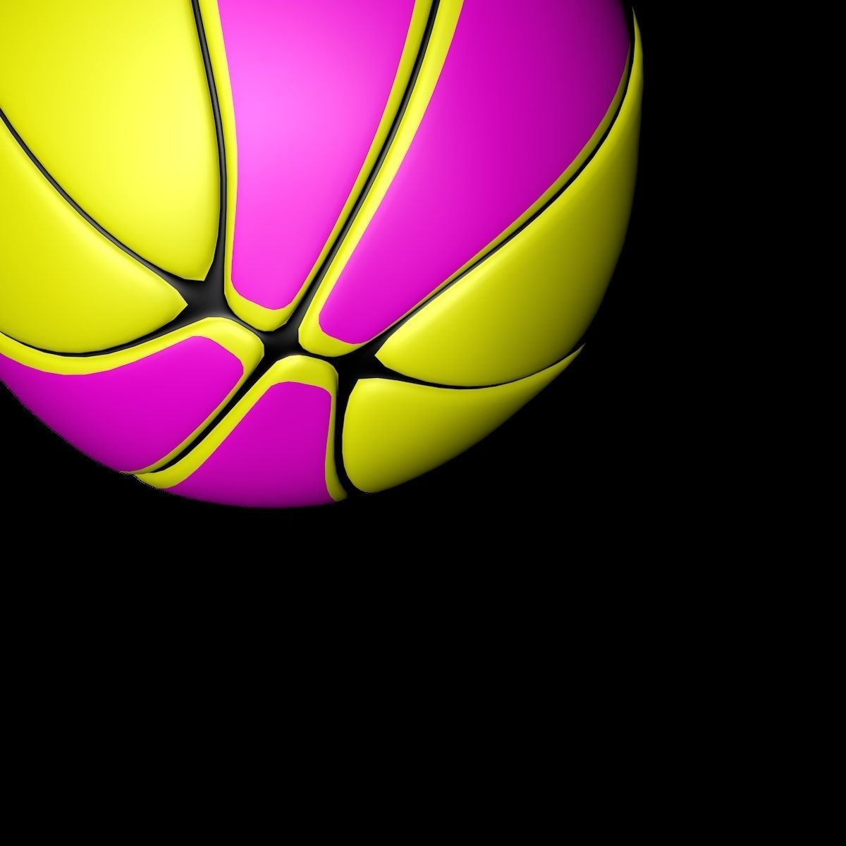 Basketball Pink n Yellow 3D model_2