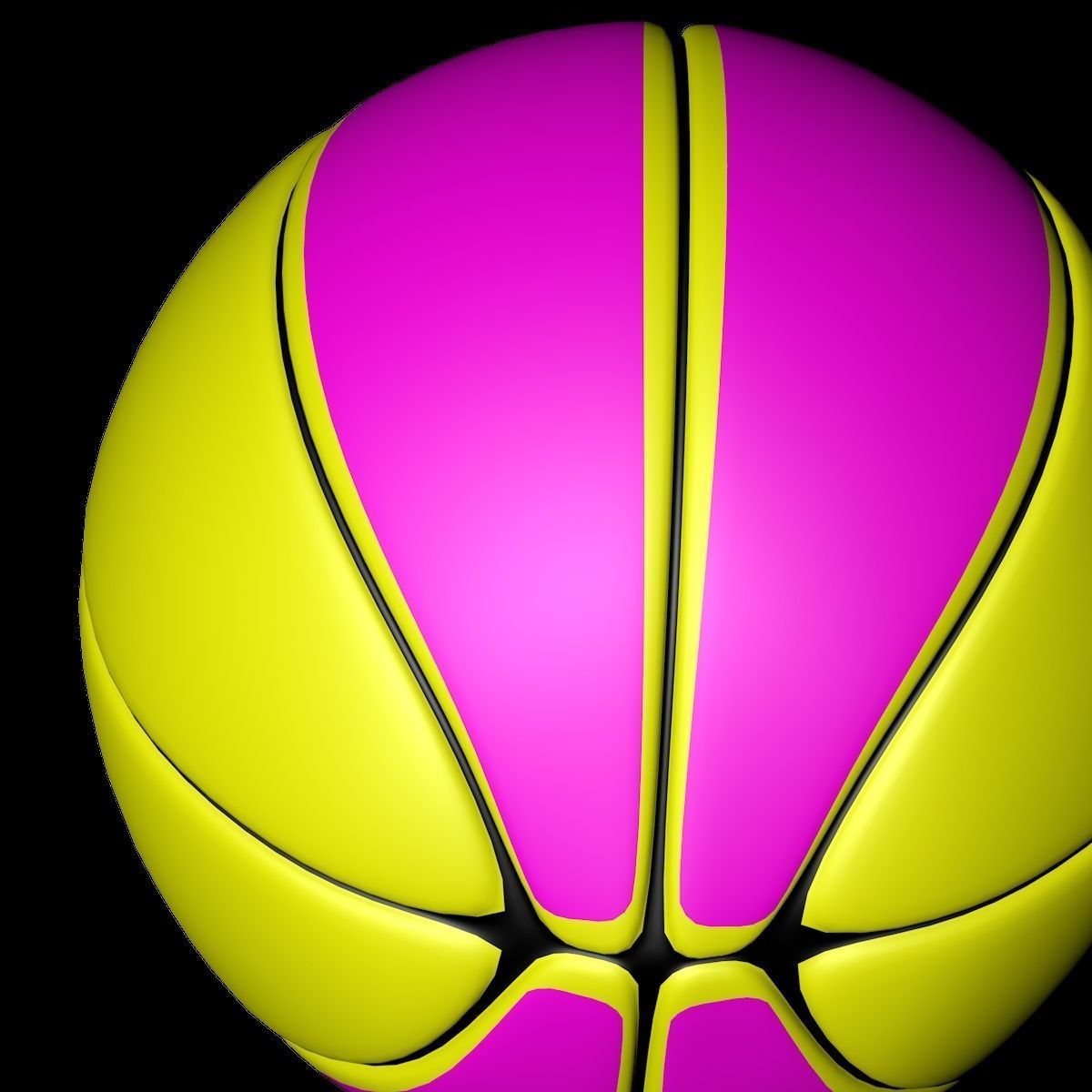 Basketball Pink n Yellow 3D model_14