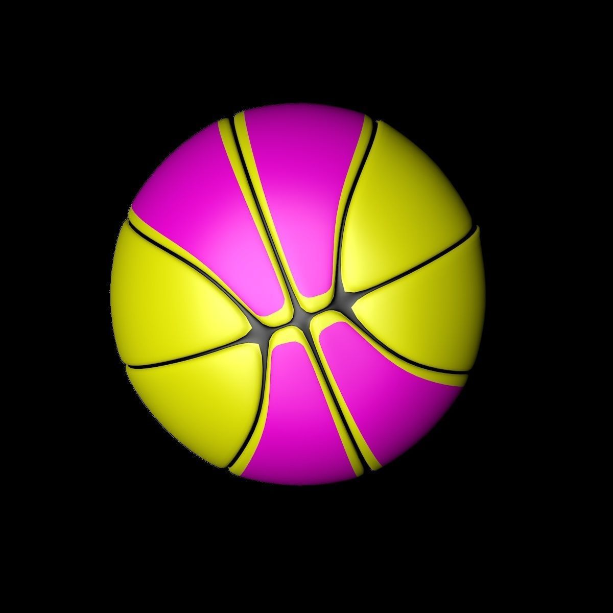 Basketball Pink n Yellow 3D model_13