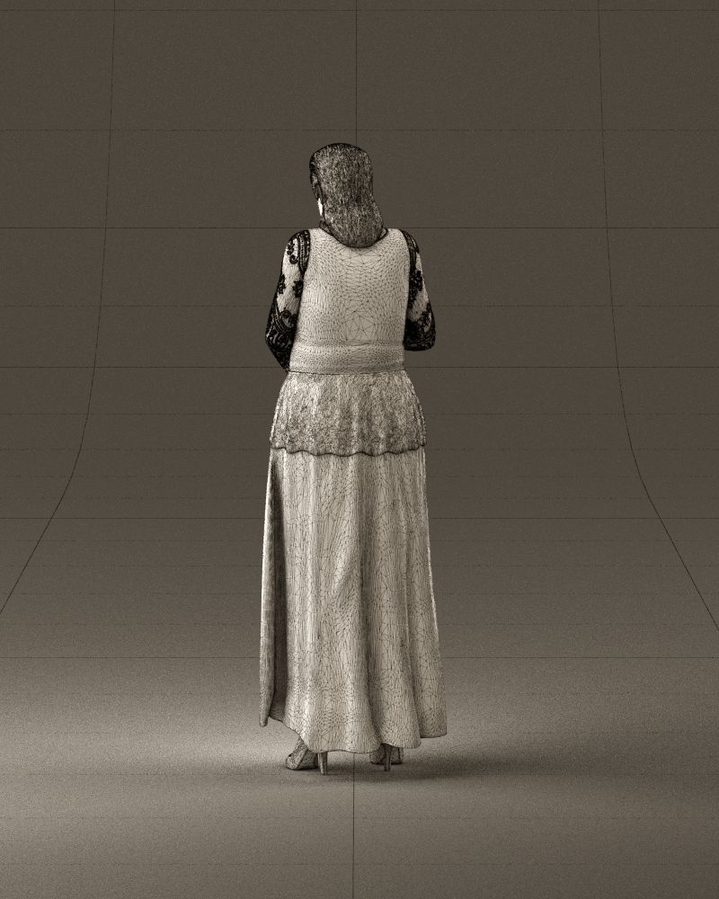 001061 woman in black dress red high heel shoes 3D Print Ready 3D print model_30