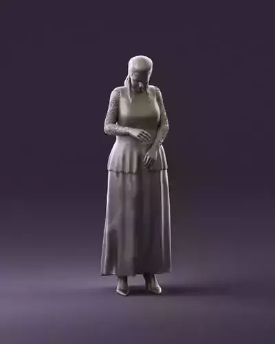 001061 woman in black dress red high heel shoes 3D Print Ready