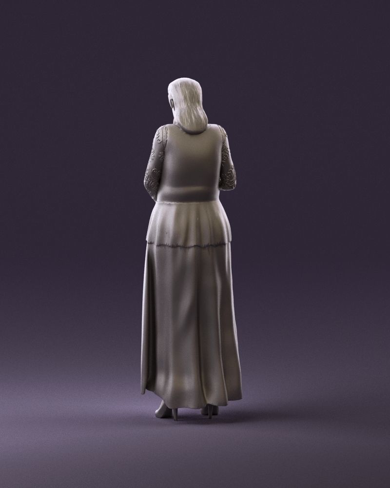 001061 woman in black dress red high heel shoes 3D Print Ready 3D print model_6