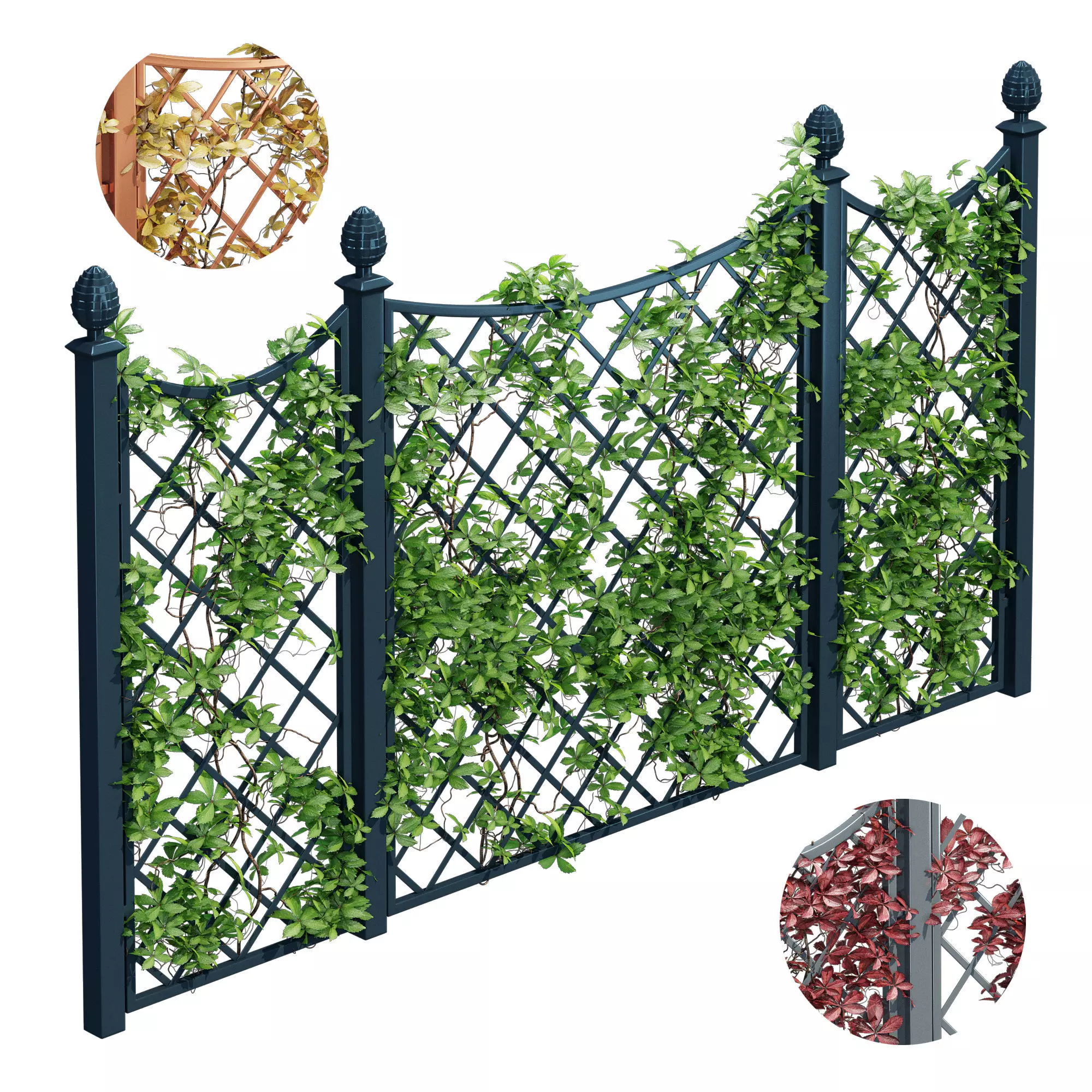 Paravent lattice garden fence with ivy bedroom furniture sets... 3D model