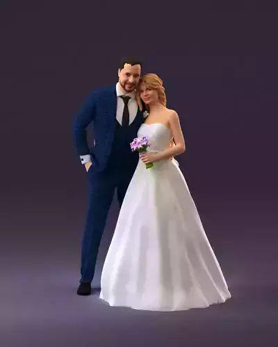 001062 wedding blonde woman man in blue