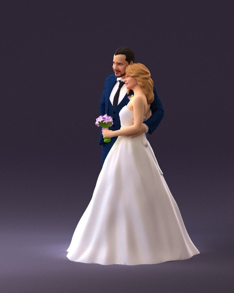 001062 wedding blonde woman man in blue 3D Print Ready 3D print model_21