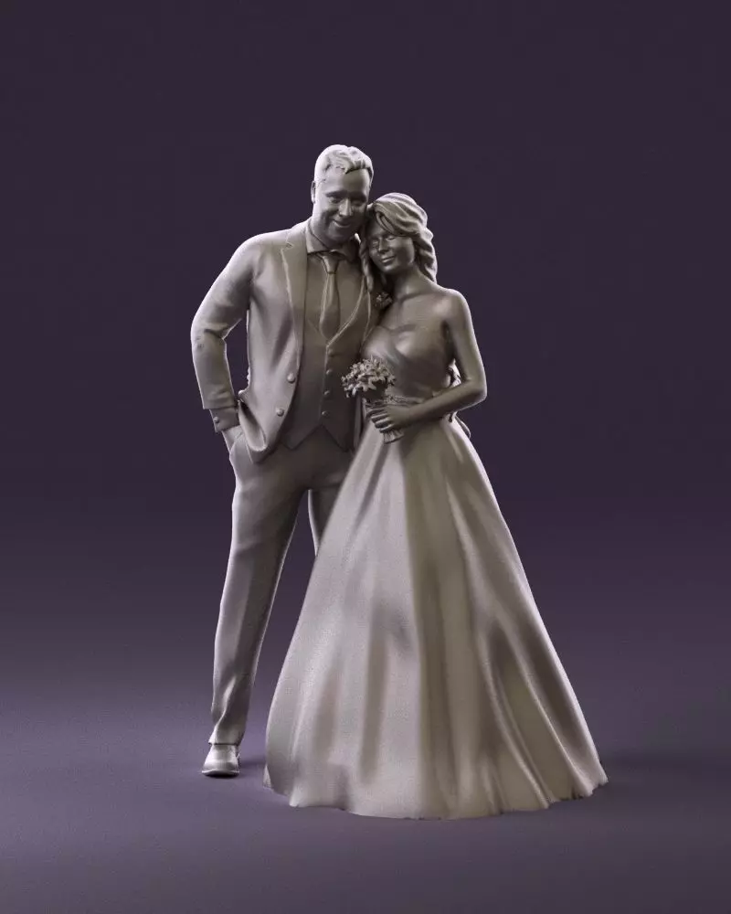 001062 wedding blonde woman man in blue 3D Print Ready 3D print model_0