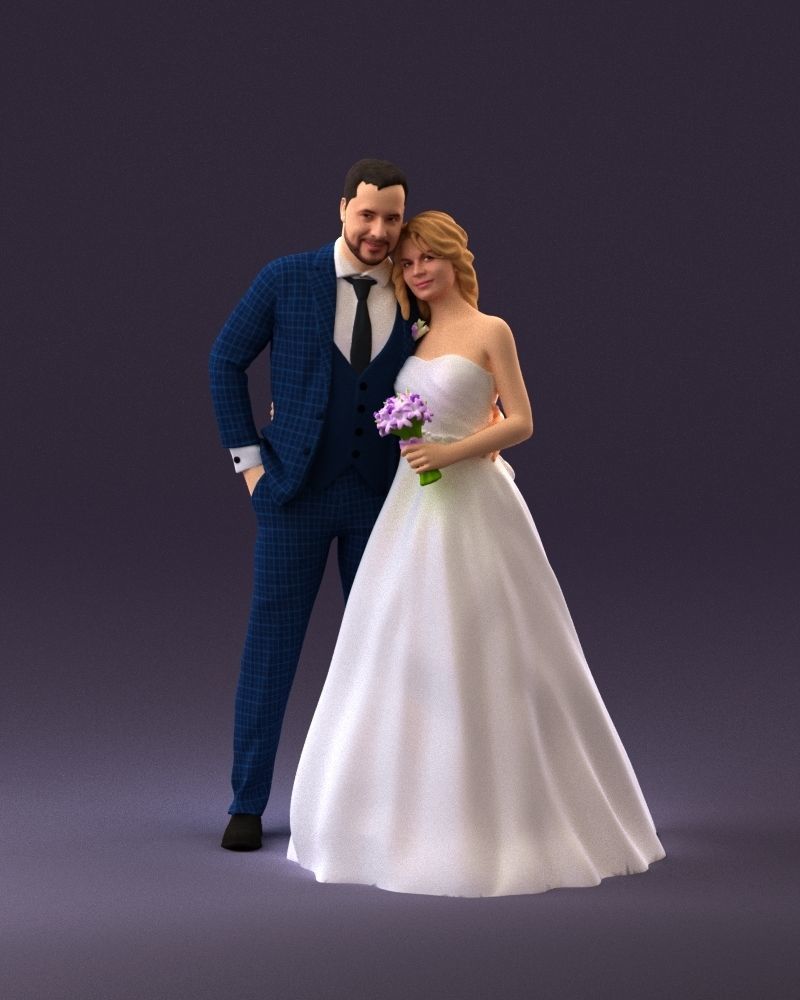 001062 wedding blonde woman man in blue 3D Print Ready 3D print model_12