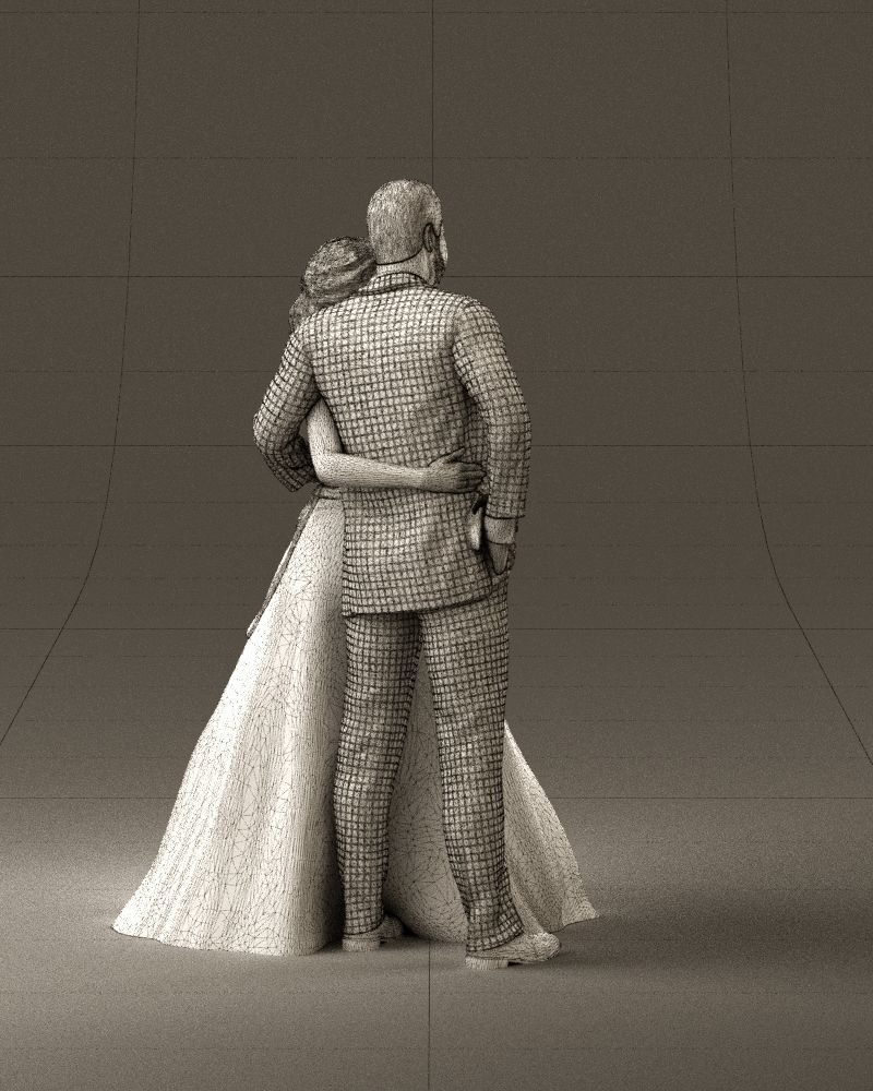 001062 wedding blonde woman man in blue 3D Print Ready 3D print model_29