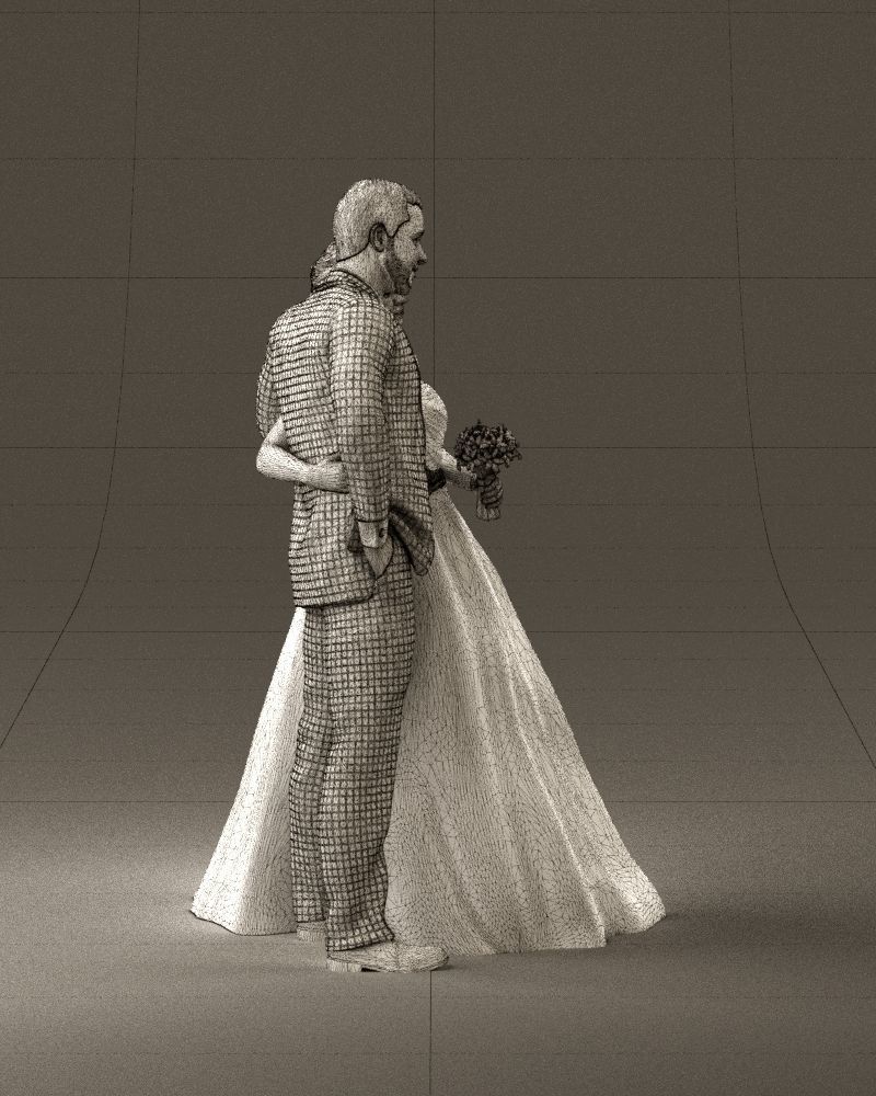 001062 wedding blonde woman man in blue 3D Print Ready 3D print model_28